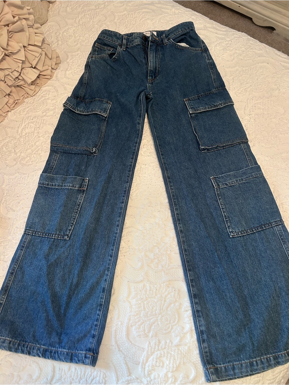 Cotton On Dark Blue Men's Cargo Bootcut Jeans
